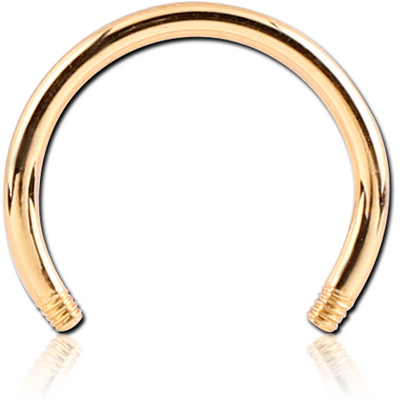 GOLD PVD 18K COATED SURGICAL STEEL MICRO CIRCULAR BARBELL PIN
