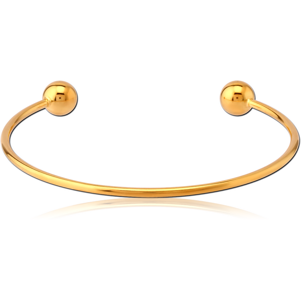 GOLD PVD 18K COATED SURGICAL STEEL TWISTED WIRE BANGLE