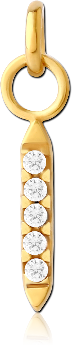 GOLD PVD COATED SURGICAL STEEL JEWELLED CHARM