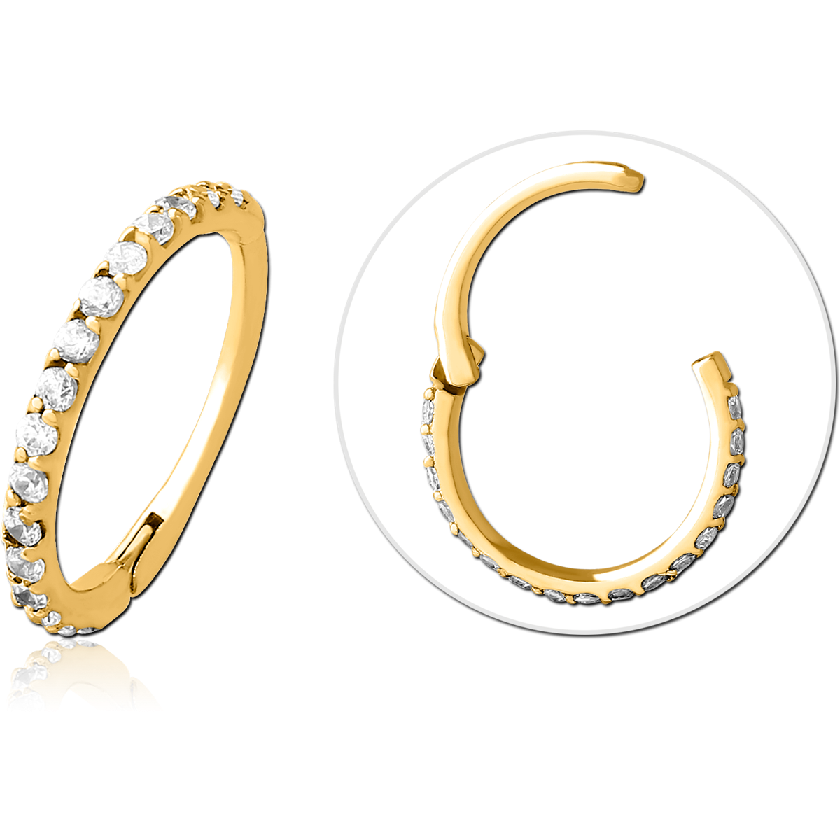 GOLD PVD COATEDE SURGICAL STEEL JEWELLED MULTI PURPOSE CLICKER