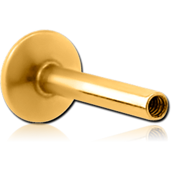 GOLD PVD COATED TITANIUM INTERNALLY THREADED MICRO LABRET PIN