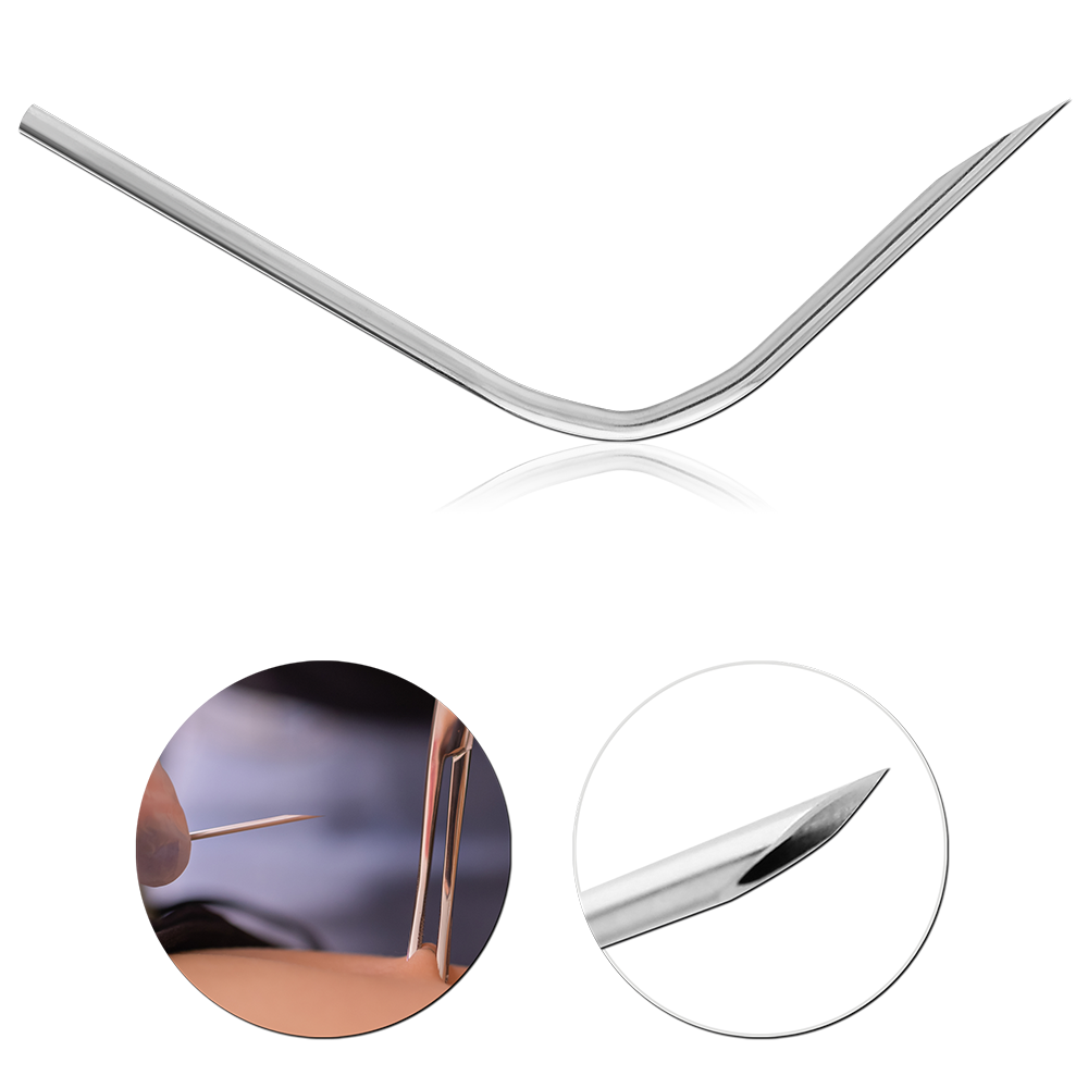 CURVED STAINLESS STEEL NEEDLE