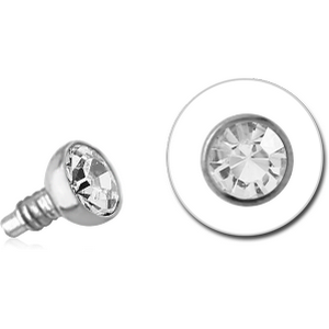 SURGICAL STEEL SWAROVSKI CRYSTAL JEWELLED BALL FOR 1.2MM INTERNALLY THREADED PINS