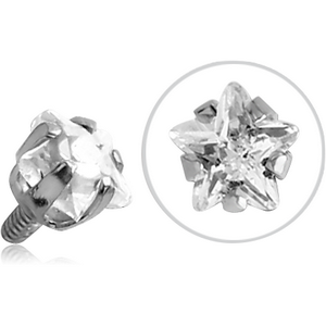 SURGICAL STEEL STAR PRONG SET JEWELLED FOR 1.2MM INTERNALLY THREADED PINS
