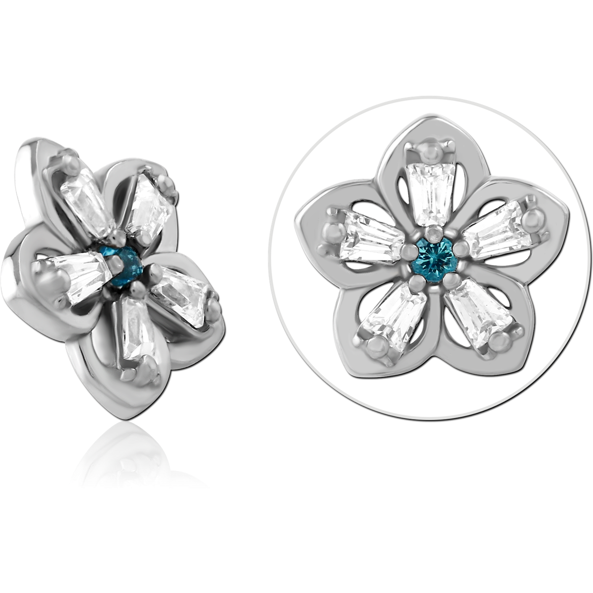 SURGICAL STEEL JEWELLED MICRO ATTACHMENT FOR 1.2MM INTERNALLY THREADED PINS