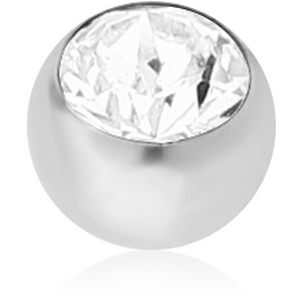 SURGICAL STEEL FLAT STONE PREMIUM CRYSTAL JEWELLED MICRO BALL