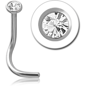 SURGICAL STEEL VALUE JEWELLED CURVED NOSE STUD