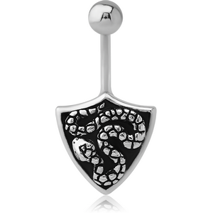 SURGICAL STEEL KOOL KATANA NAVEL BANANA - SHIELD WITH SNAKE