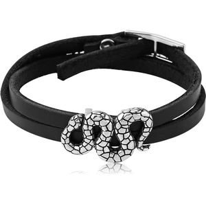 SURGICAL STEEL KOOL KATANA BRACELET WITH LEATHER - SNAKE