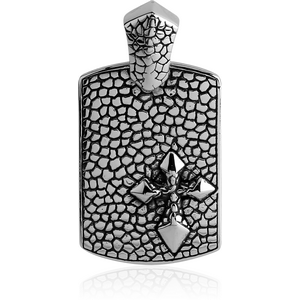 SURGICAL STEEL KOOL KATANA PENDANT - TAG WITH CROSS