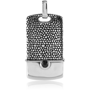 SURGICAL STEEL KOOL KATANA JEWELLED PENDANT - TAG