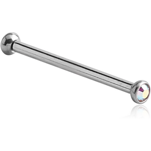 SURGICAL STEEL DOUBLE JEWELLED MICRO BARBELL