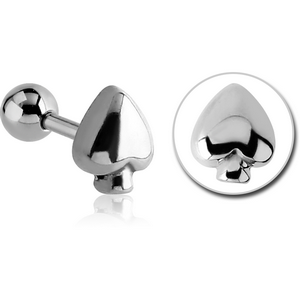 SURGICAL STEEL TRAGUS MICRO BARBELL - SPADE