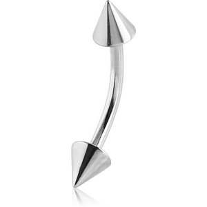 SURGICAL STEEL CURVED MICRO BARBELL WITH CONES