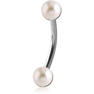 SURGICAL STEEL CURVED MICRO BARBELL WITH SYNTHETIC PEARLS
