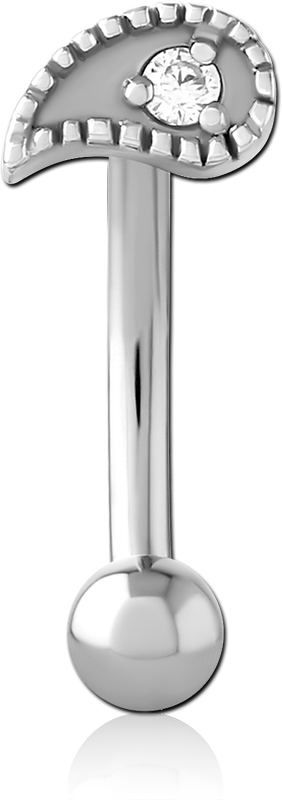 SURGICAL STEEL JEWELLED CURVED MICRO BARBELL