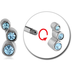 SURGICAL STEEL MICRO THREADED JEWELLED ATTACHMENT
