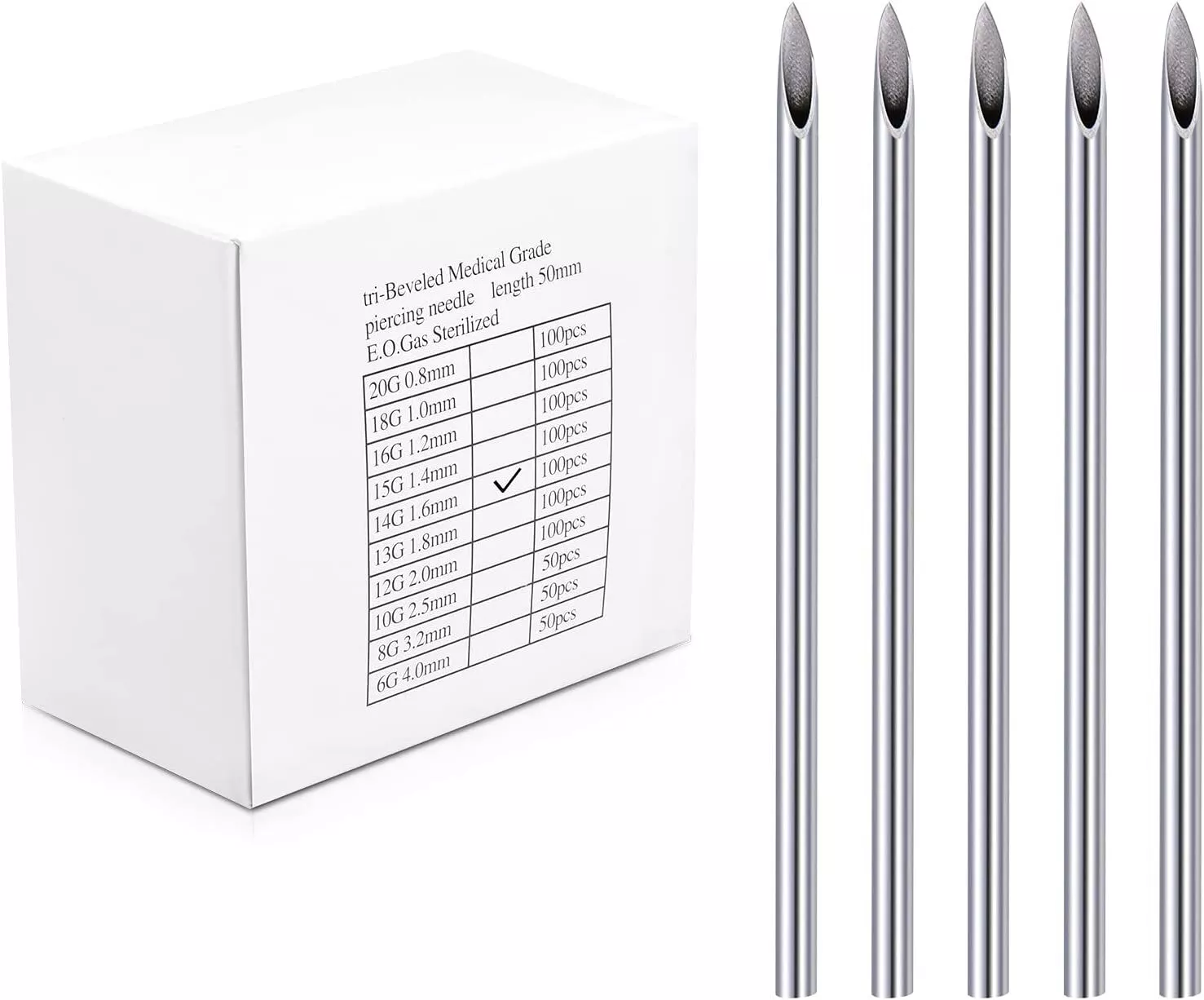 BOX OF 100 STAINLESS STEEL NEEDLES
