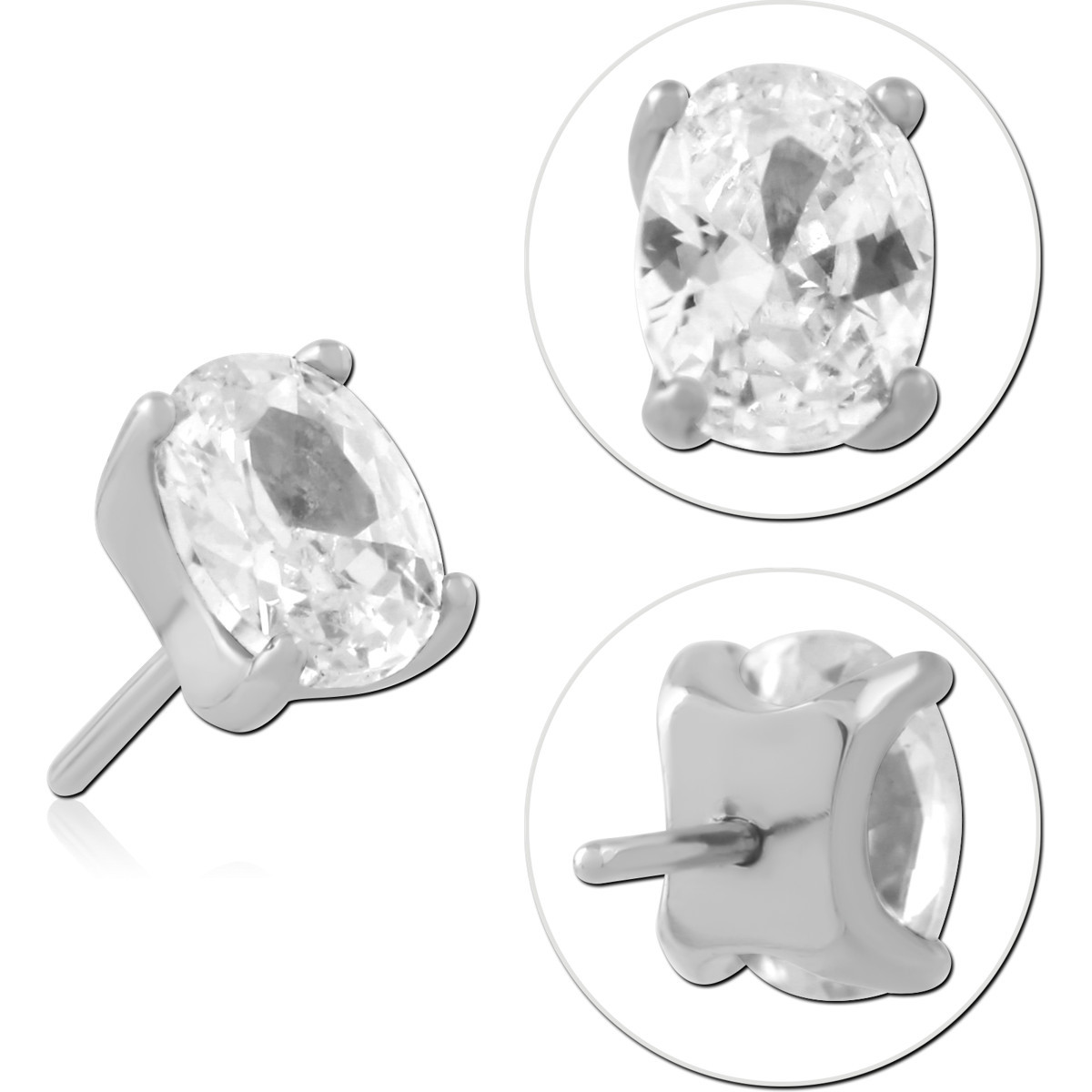 316L SURGICAL STEEL JEWELLED THREADLESS ATTACHMENT