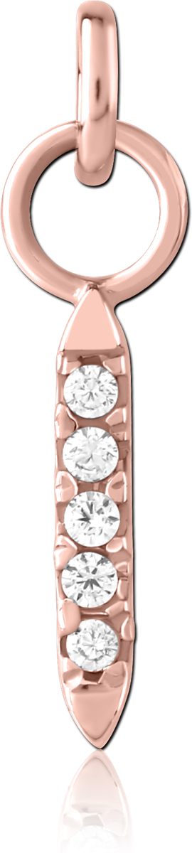 ROSE GOLD PVD COATED SURGICAL STEEL JEWELLED CHARM