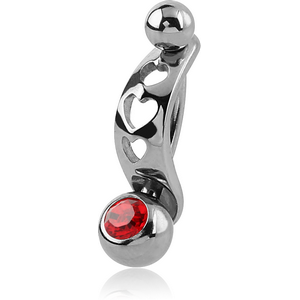 SURGICAL STEEL INTIMATE SHIELD AND DOUBLE JEWELLED MINI NAVEL BANANA