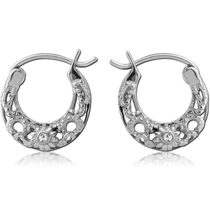 SURGICAL STEEL JEWELLED HOOP EARRINGS
