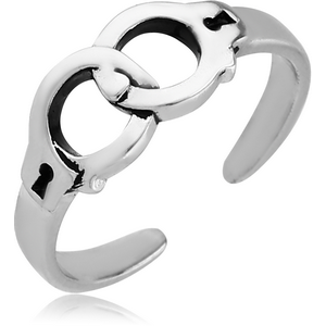 SURGICAL STEEL TOE RING - HANDCUFFS