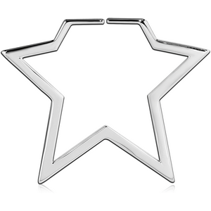 SURGICAL STEEL HOOP EARRINGS FOR TUNNEL - STAR