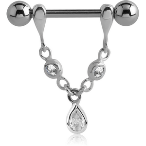STERLING SILVER 925 JEWELLED CHAIN NIPPLE STIRRUP