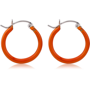 SURGICAL STEEL ROUND WIRE EAR HOOPS PAIR