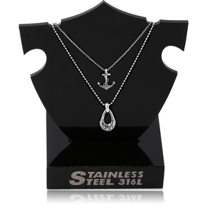 SURGICAL STEEL 316L SMALL UV ACRYLIC NECKLACE DISPLAY (8X10 CMS)