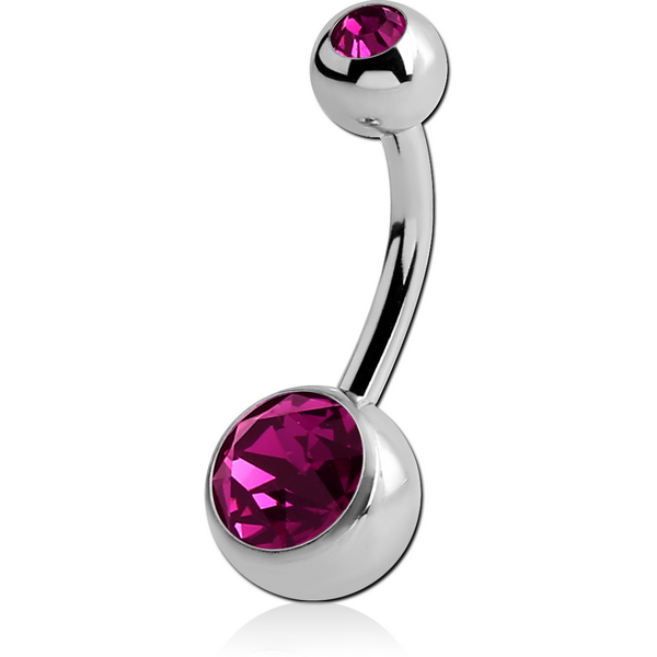 TITANIUM DOUBLE VALUE JEWELLED NAVEL BANANA