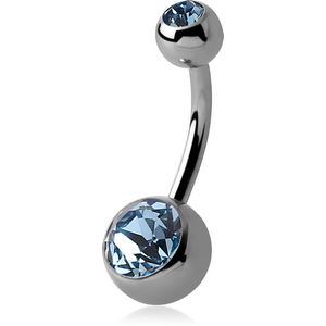 TITANIUM DOUBLE PREMIUM CRYSTAL JEWELLED NAVEL BANANA