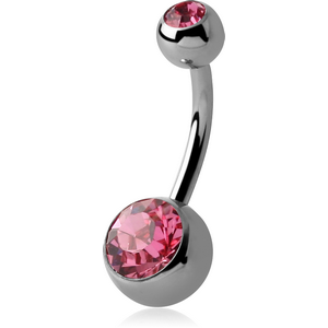 TITANIUM DOUBLE PREMIUM CRYSTAL JEWELLED NAVEL BANANA