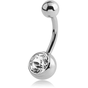 TITANIUM INTERNALLY THREADED PREMIUM CRYSTAL JEWELLED NAVEL BANANA