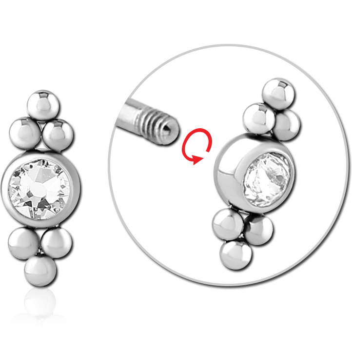 TITANIUM JEWELLED MICRO THREADED ATTACHMENT