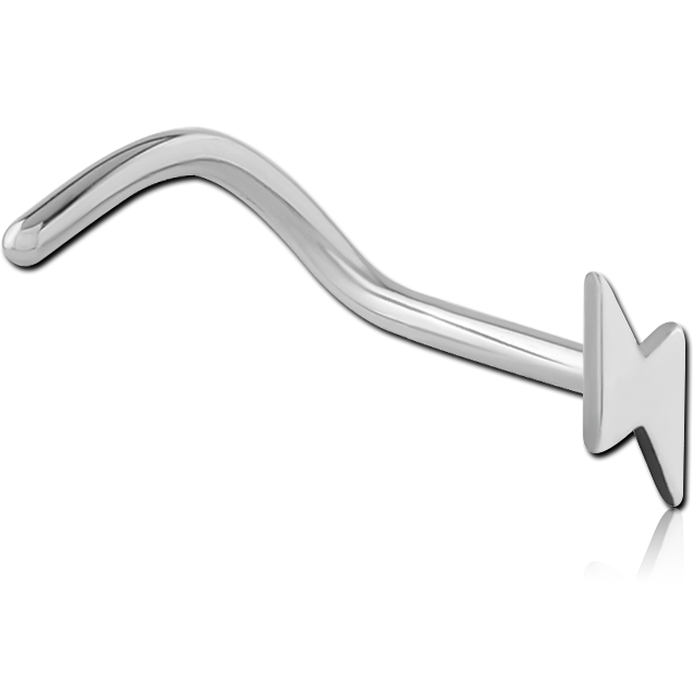 TITANIUM CURVED NOSE STUD - THUNDER