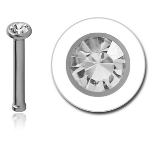 TITANIUM PREMIUM CRYSTAL JEWELLED NOSE BONE WITH SET STONE