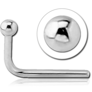 14K WHITE GOLD 90 DEGREE NOSE STUD