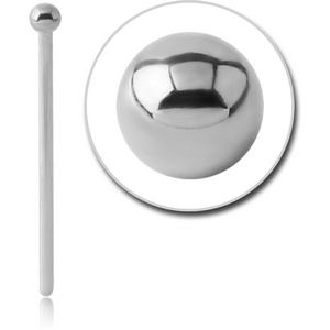14K WHITE GOLD STRAIGHT HEART NOSE STUD