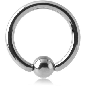 18K WHITE GOLD BALL CLOSURE RING