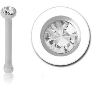 18K WHITE GOLD 1.5MM BEZEL SET SWAROVSKI CRYSTAL JEWELLED NOSE BONE
