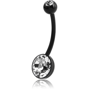 BIOFLEX PREMIUM CRYSTAL JEWELLED CUP NAVEL BANANA WITH PREMIUM CRYSTAL JEWELLED UV ACRYLIC BALL