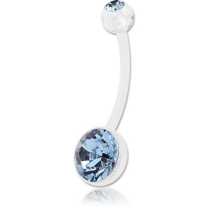 BIOFLEX PREMIUM CRYSTAL JEWELLED CUP NAVEL BANANA WITH PREMIUM CRYSTAL JEWELLED UV ACRYLIC BALL