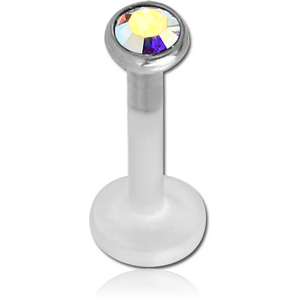 BIOFLEX INTERNAL LABRET WITH SURGICAL STEEL JEWELLED DISC