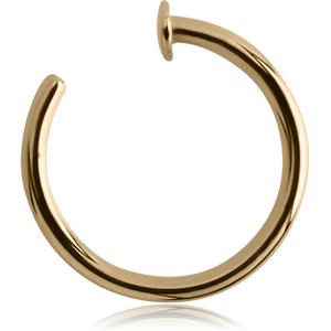 ZIRCON GOLD PVD COATED SURGICAL STEEL OPEN NOSE RING