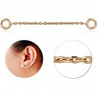 14K GOLD CHAIN WITH ORINGS PIERCING