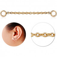 14K GOLD CHAIN WITH ORINGS PIERCING