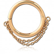 14K GOLD SEAMLESS RING WITH CHAIN