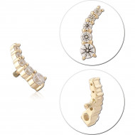 14K GOLD JEWELED ATTACHMENT FOR 1.2MM INTERNALLY THREADED PINS - RIGHT